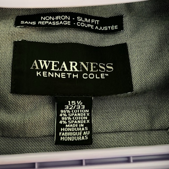 Kenneth Cole Gray Dress Shirt Professional Style - Picture 3 of 3